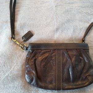 Coach Brown Leather Wristlet (8inches)